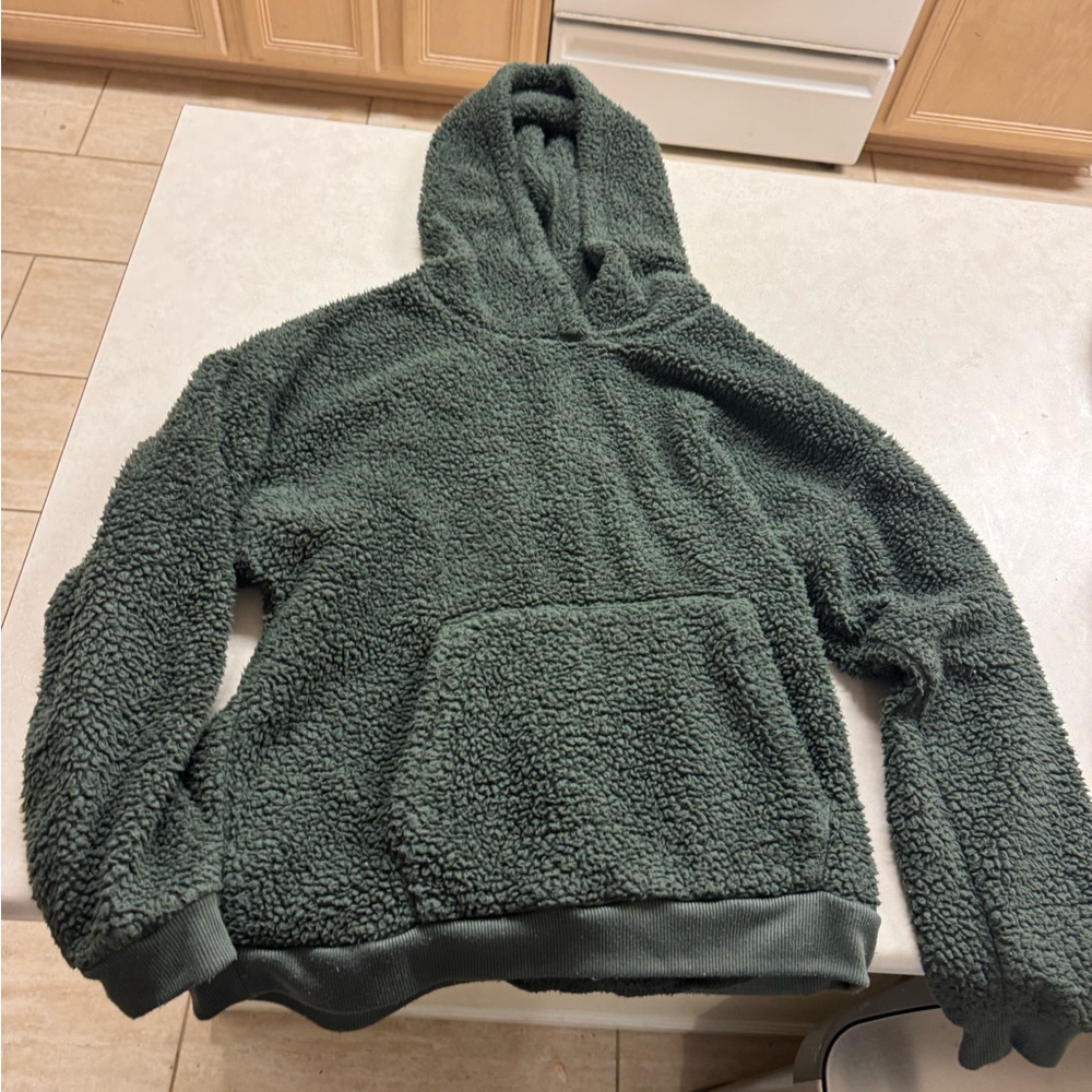 American Eagle Outfitters Forest Green Sherpa Jacket